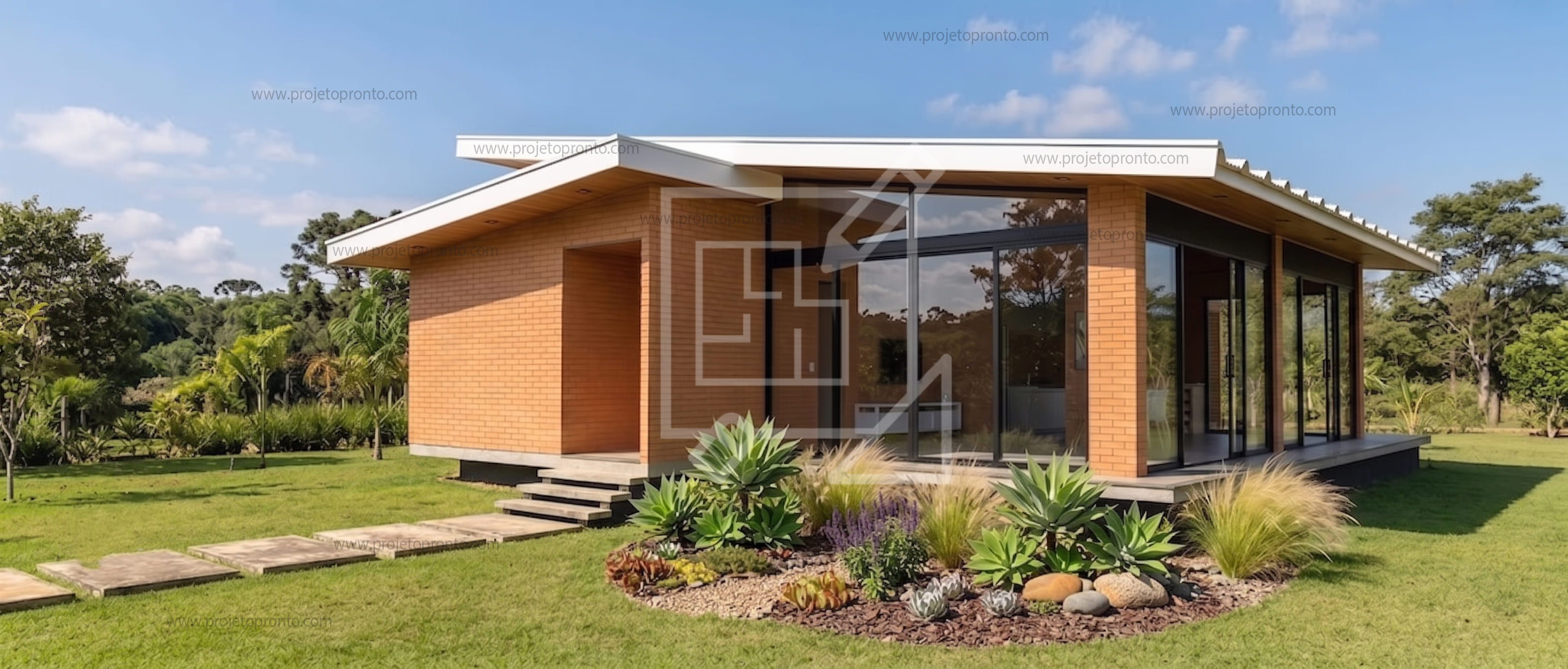 projeto pronto casa campo