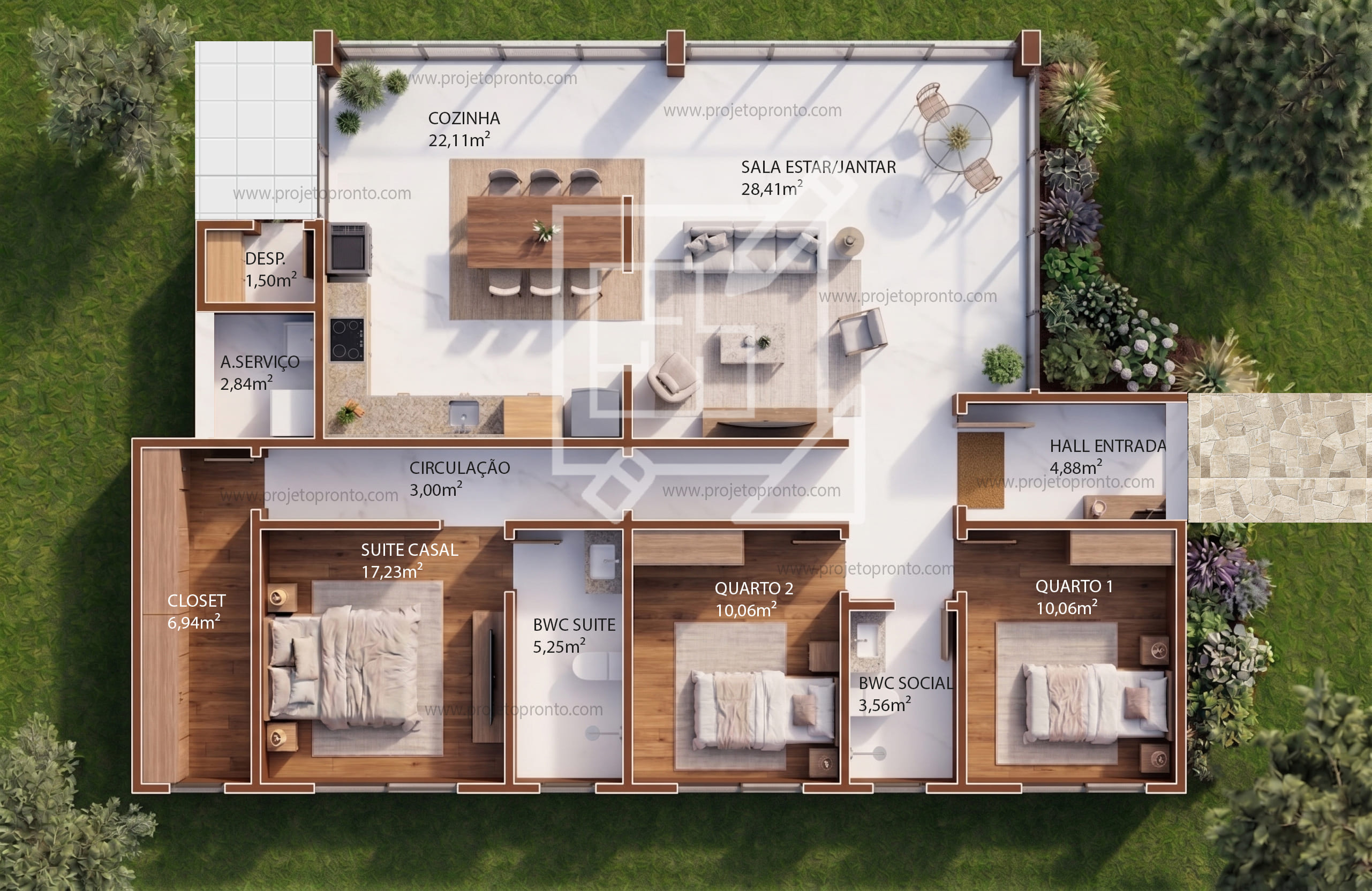 projeto pronto casa de campo