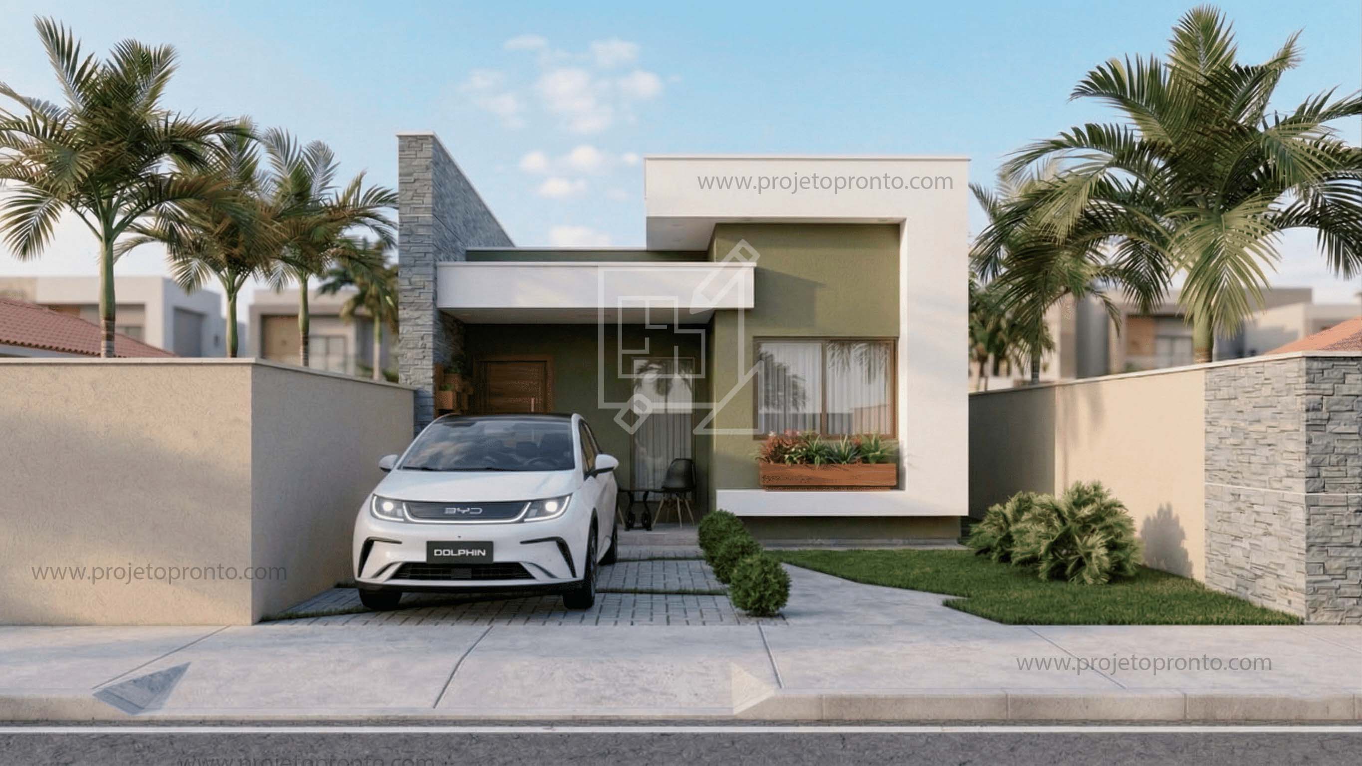 projeto casa 3 quartos