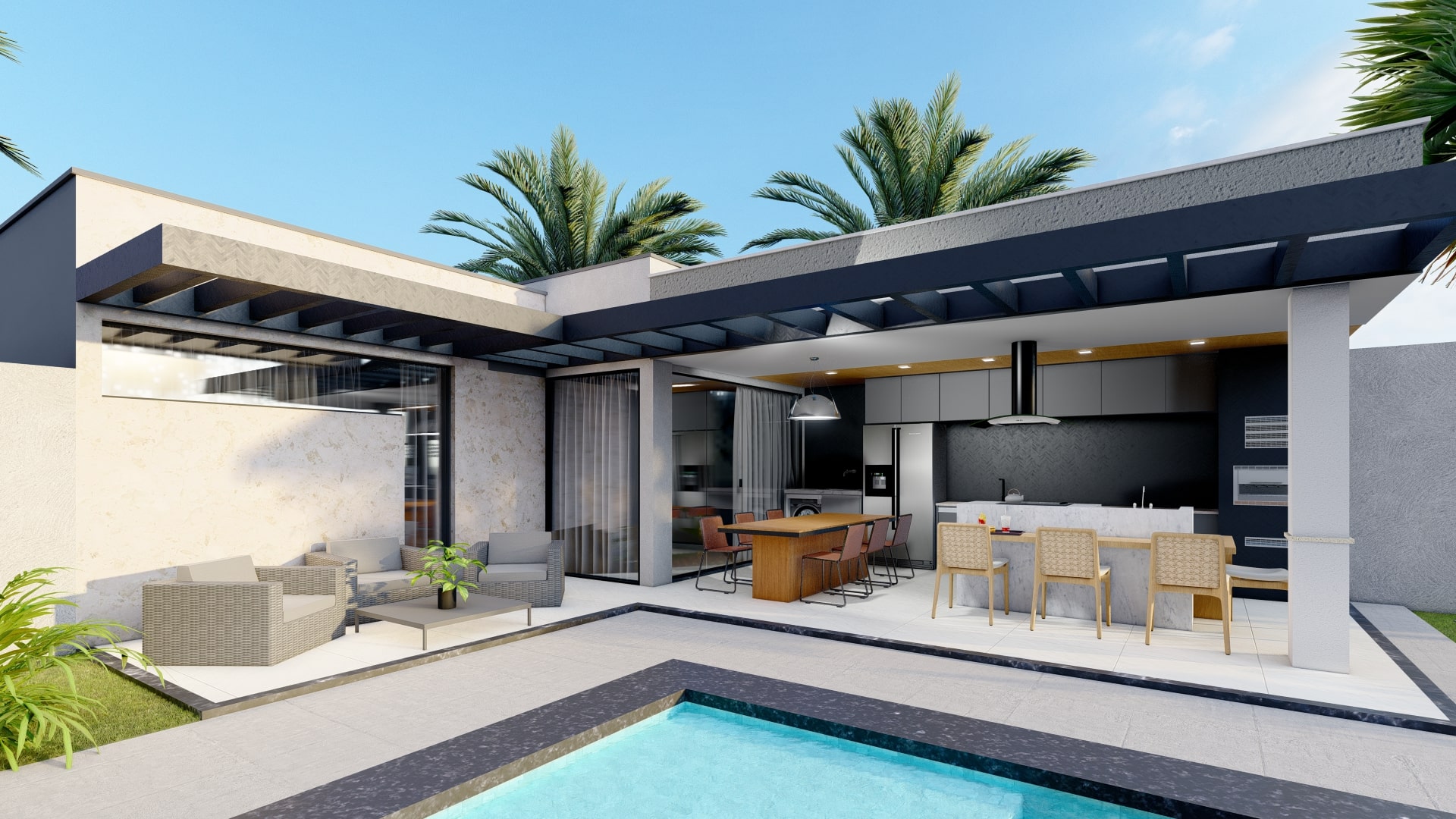 edicula com área gourmet