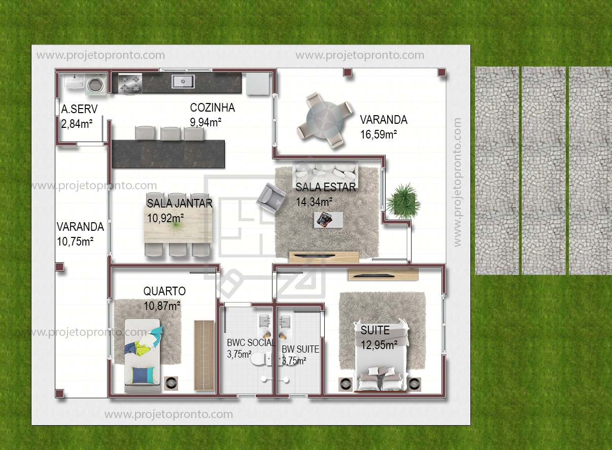 projeto pronto casa de tijolo ecologico