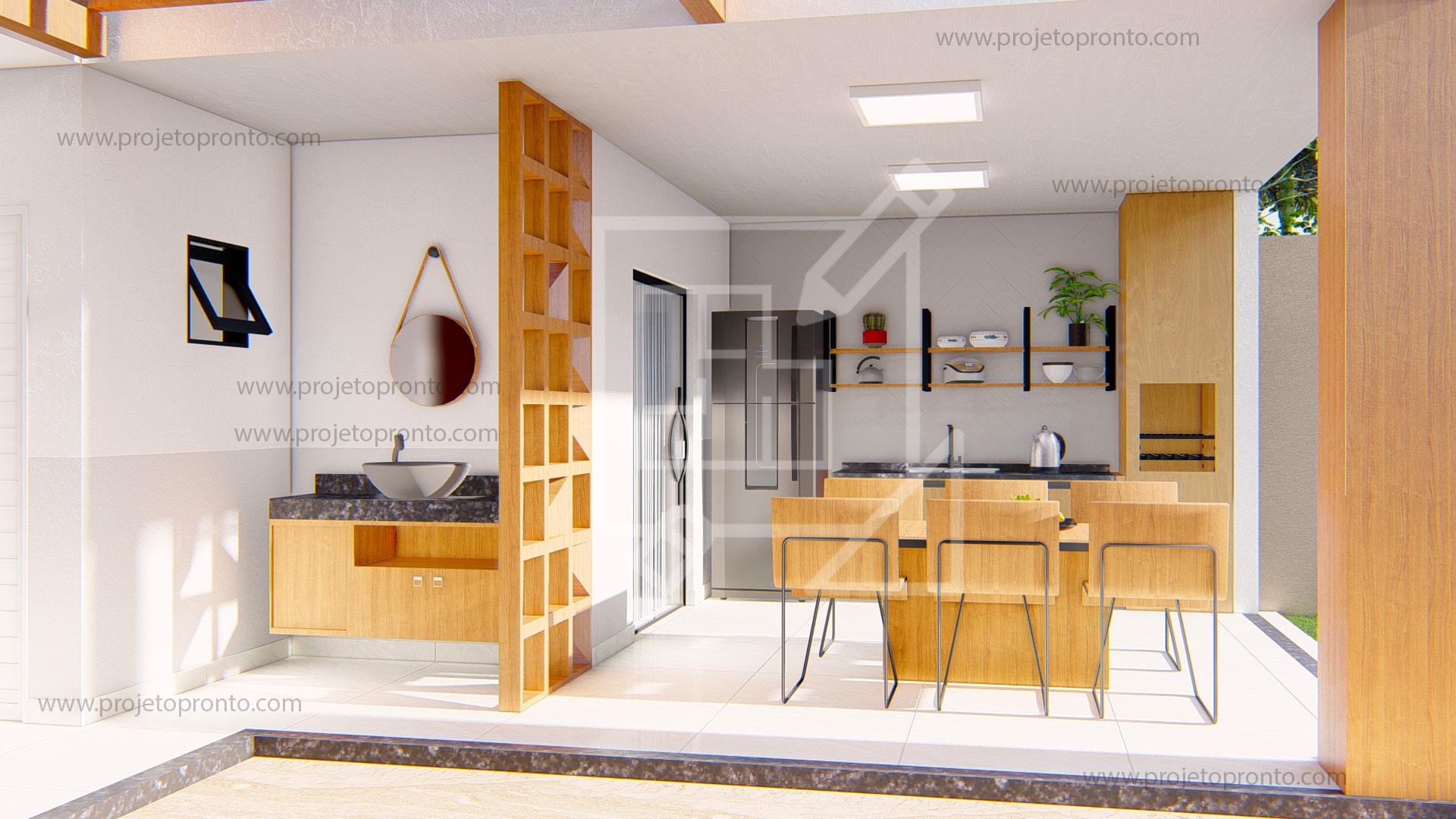 edicula com área gourmet