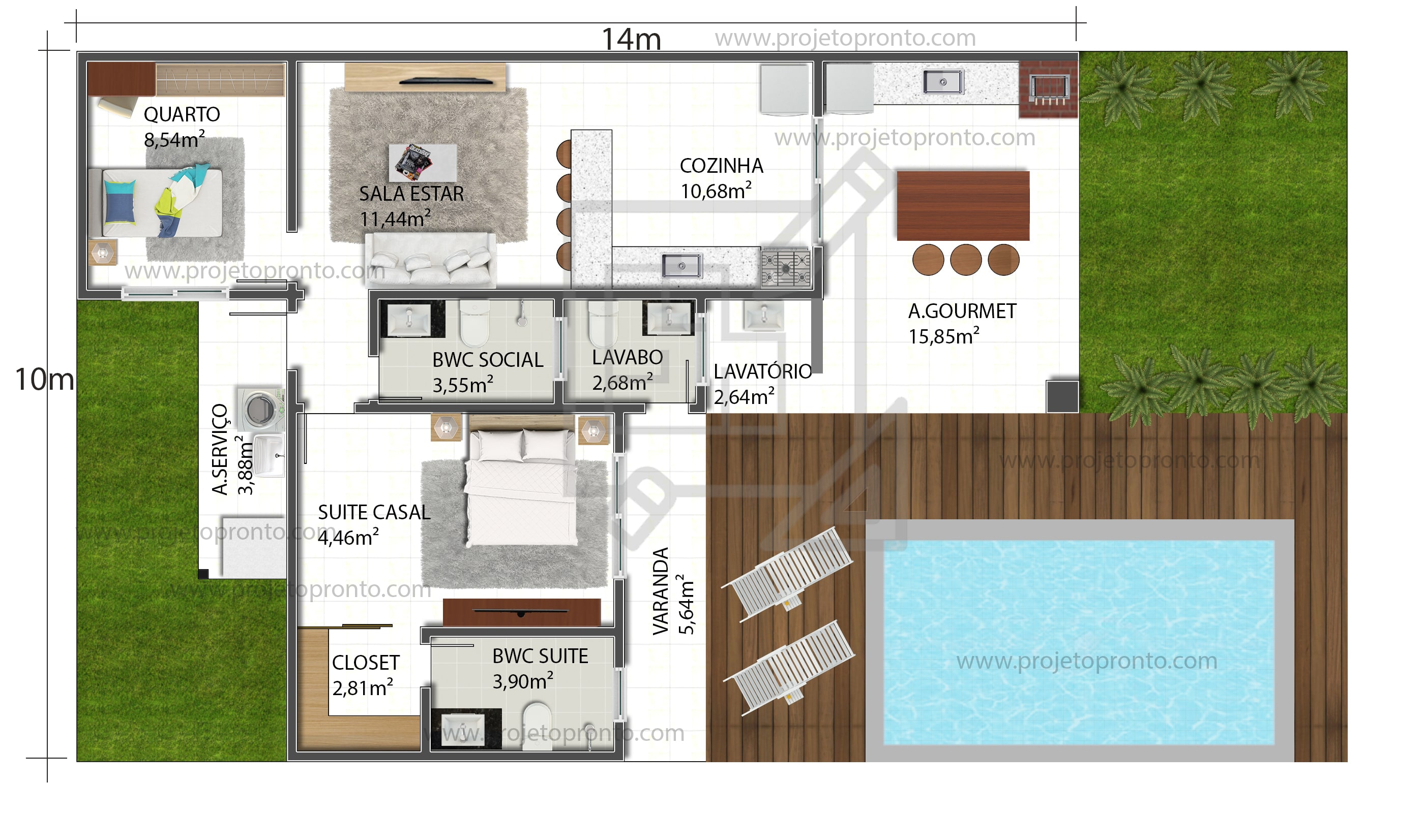 edicula com área gourmet