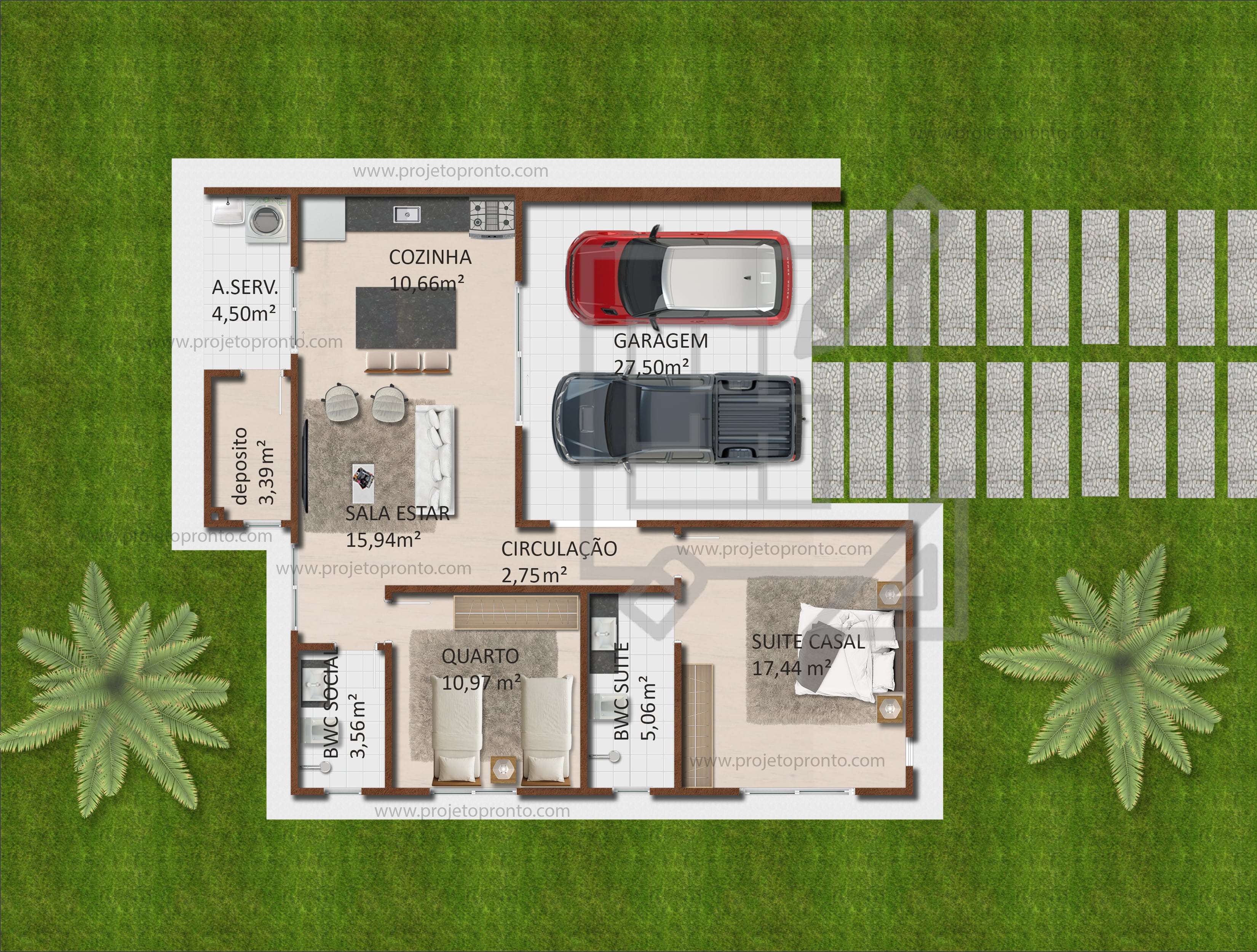projeto pronto casa de tijolo ecologico