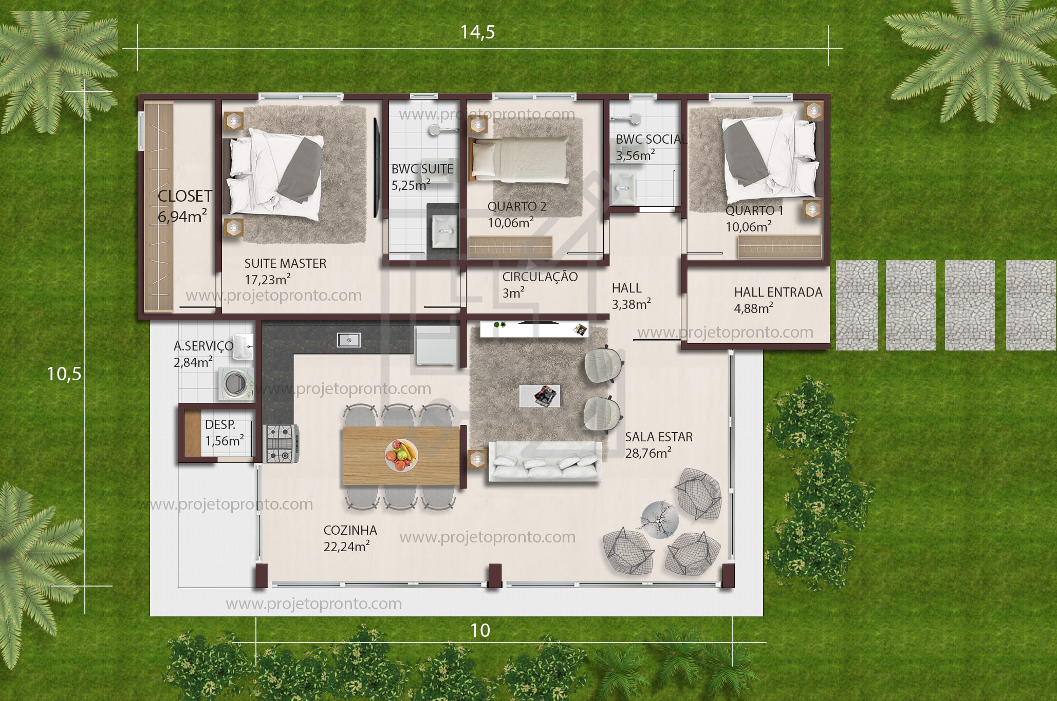 projeto pronto casa de tijolo ecologico