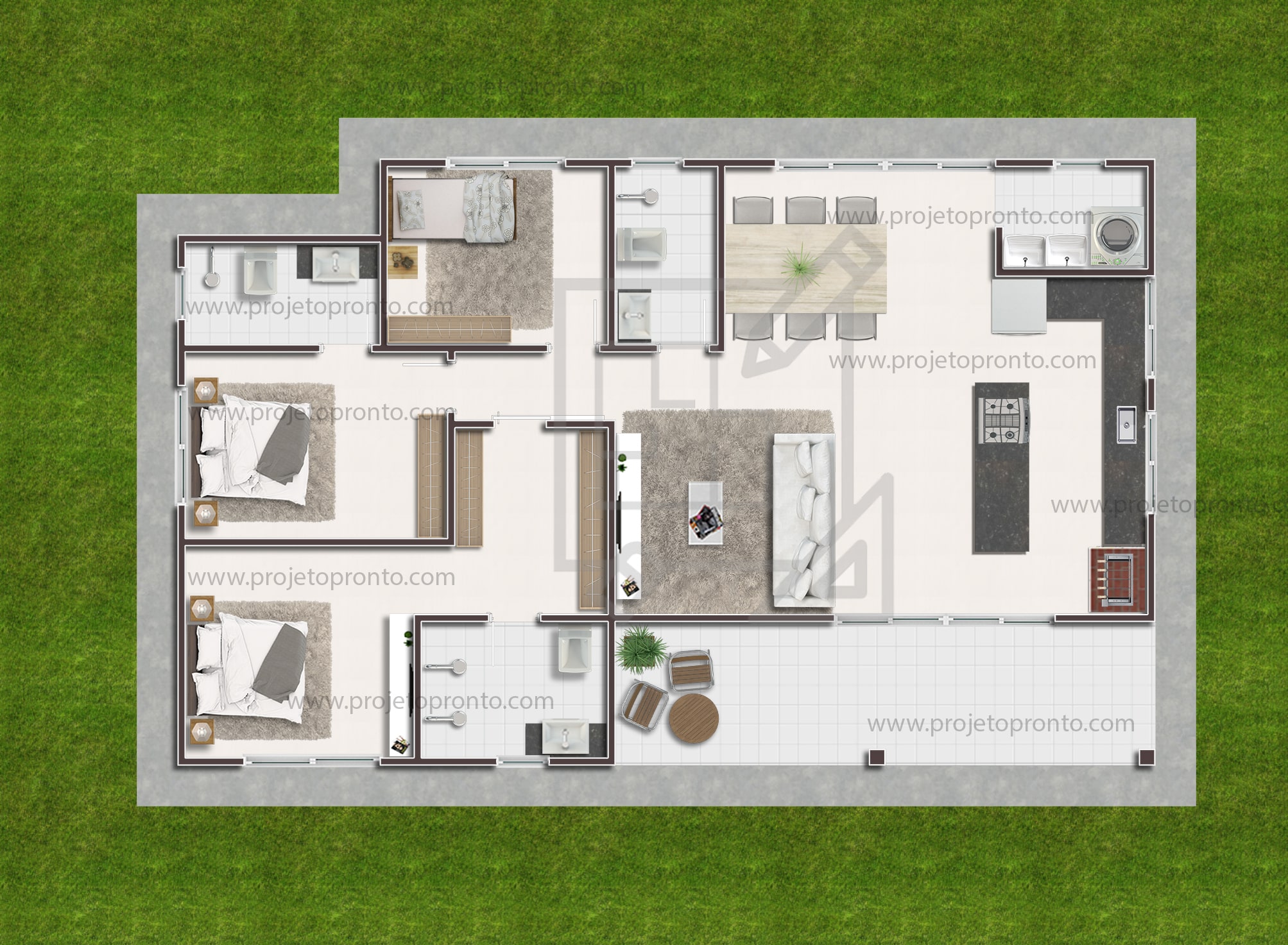 planta projeto pronto casa de tijolo ecologico