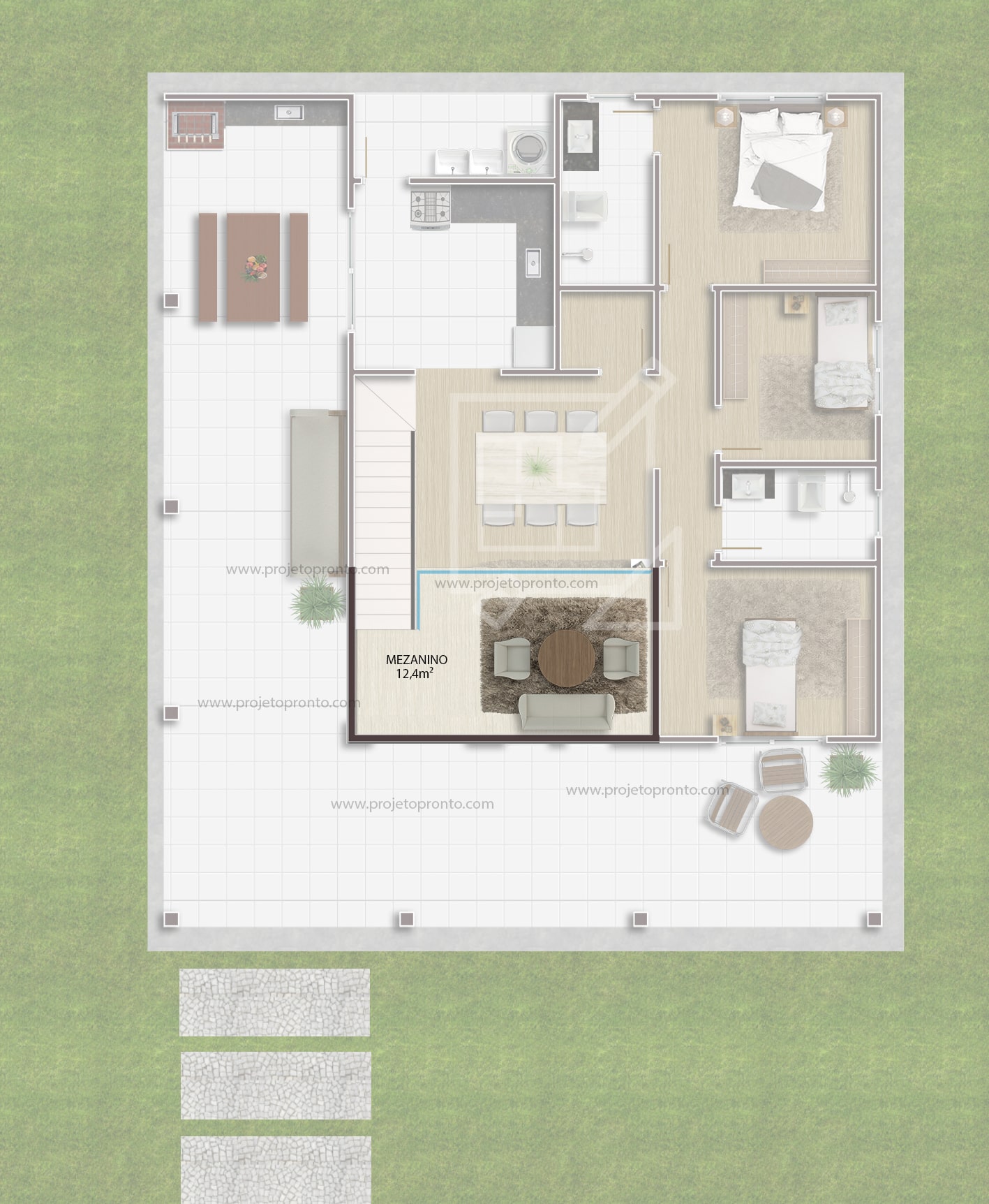 planta projeto pronto casa de tijolo ecologico