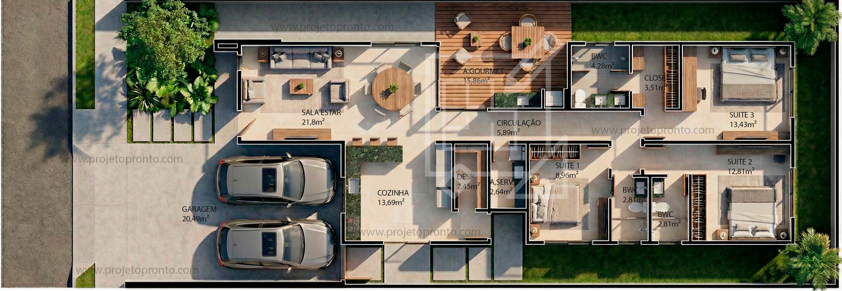 planta casa alto padrão