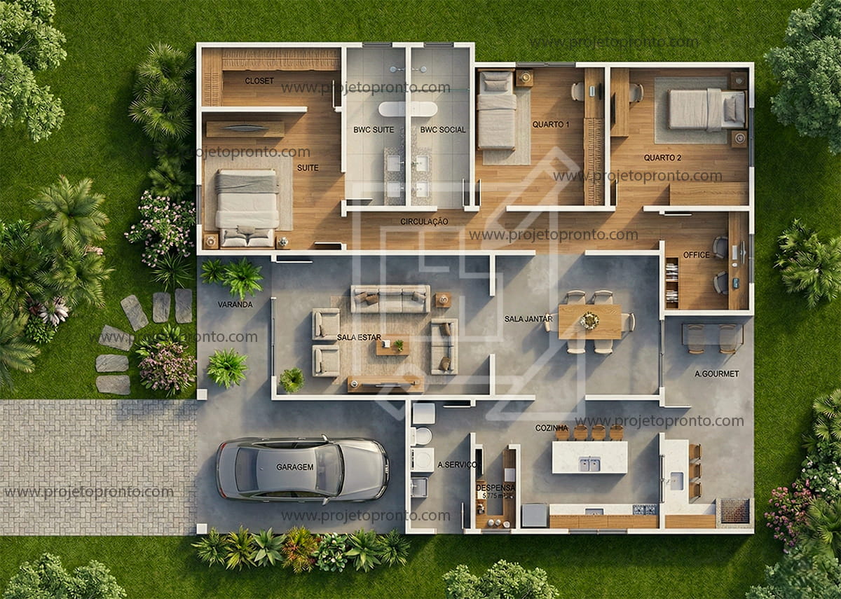 projeto pronto casa de tijolo ecologico