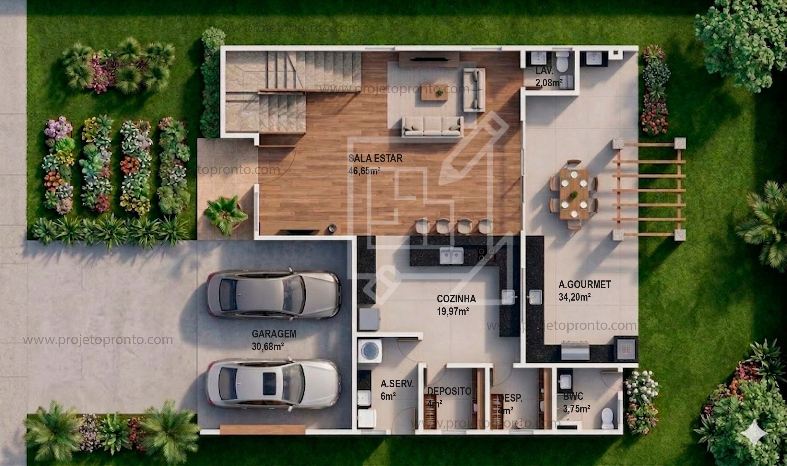 planta casa alto padrão