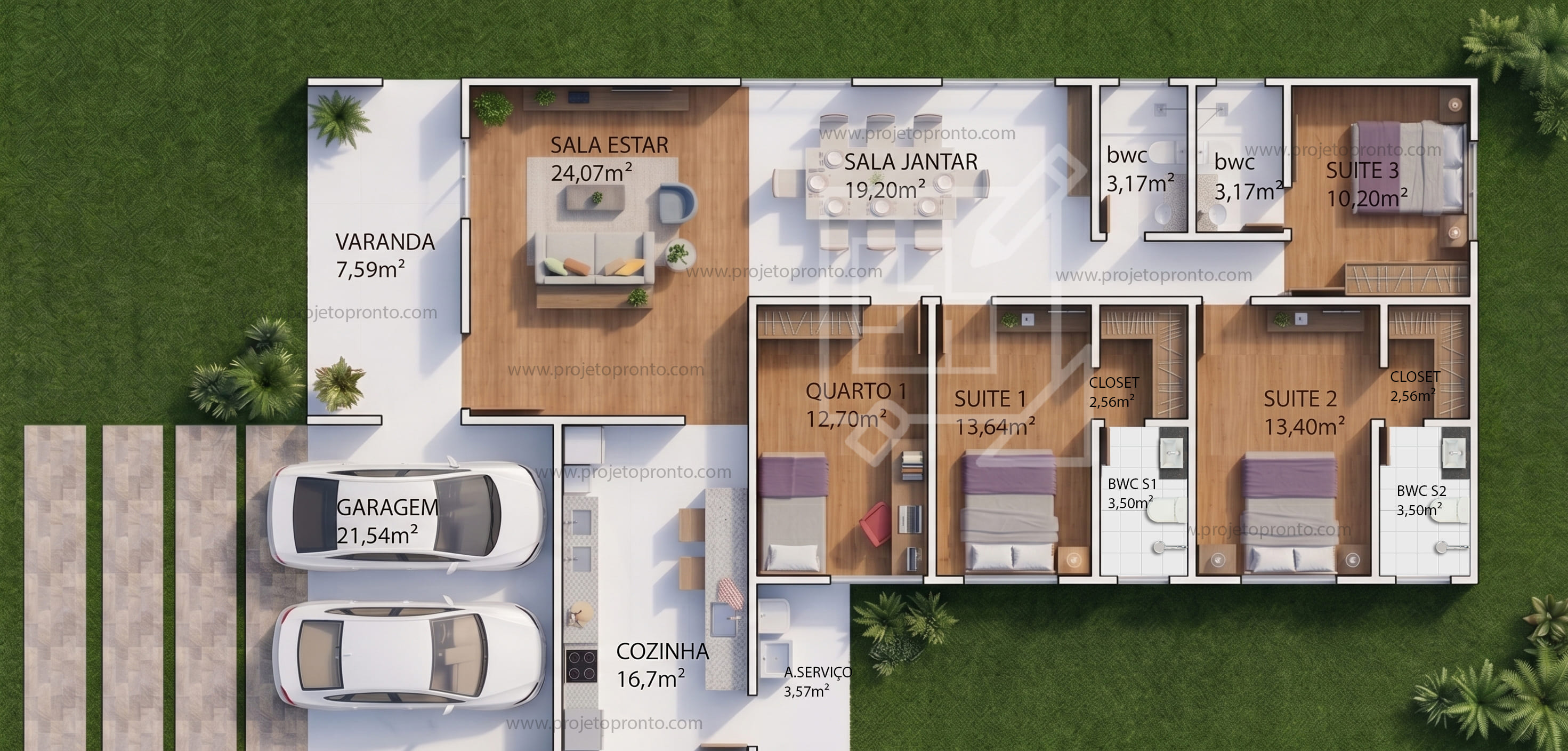 planta CASA DE 4 QUARTOS