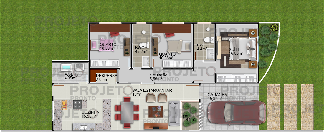 projeto de loft moderno